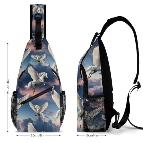 Men's Sling Bag Backpack Packable Chest Crossbody Rucksack, Anti-Theft Waterproof Travel Daypack, Flying Horse Bags2