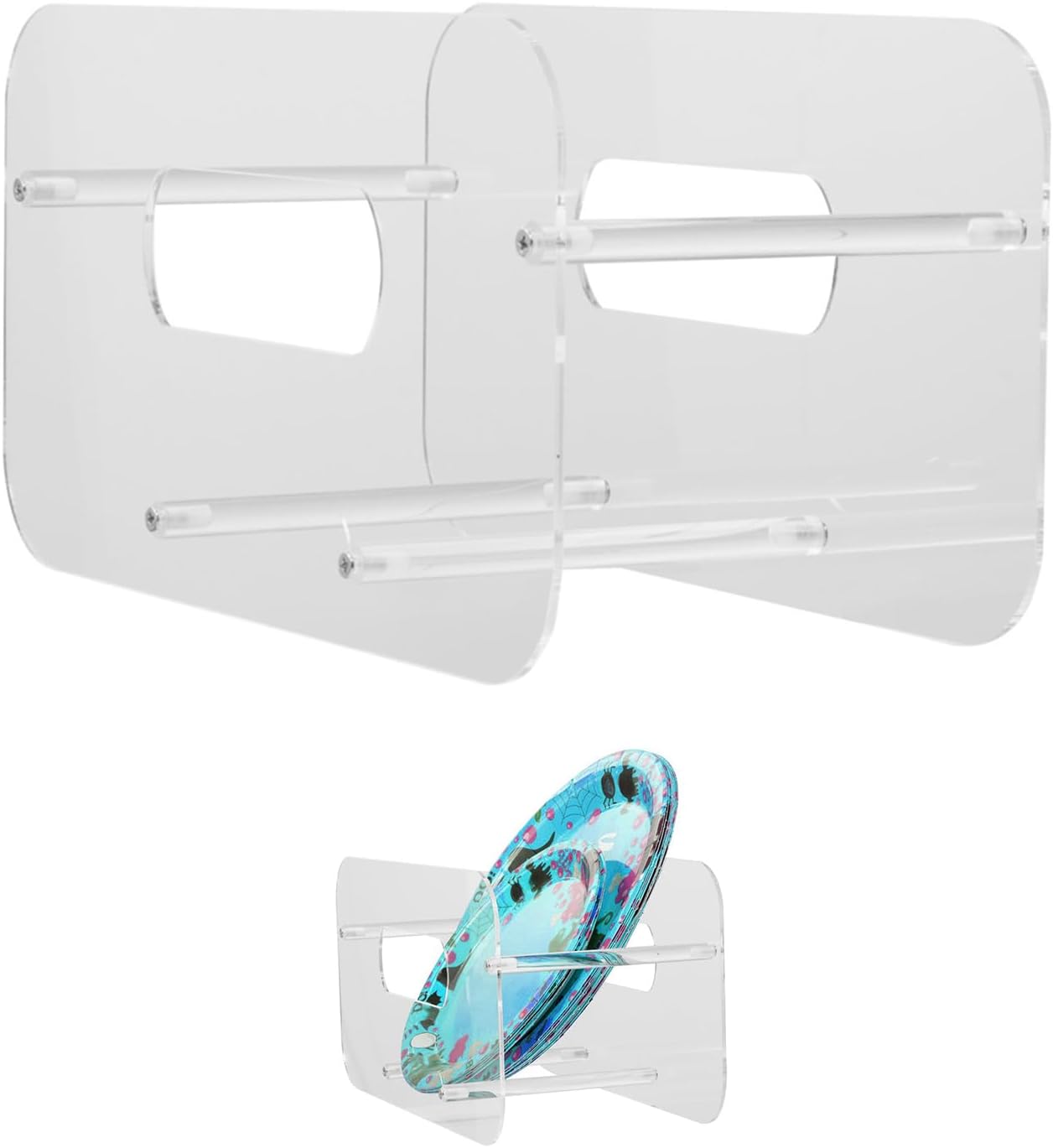 Modern Acrylic Plates Holder Sturdy Dishes Stand Offering Stability and Styles for Indoor or Outdoor Dining Spaces Cabinet Dish Storage