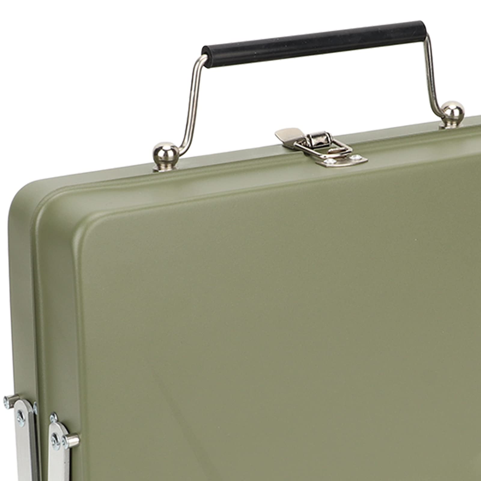 Griglia per barbecue portatile a carbone, pieghevole, compatta, leggera, in acciaio inox, per cucinare all'aperto, per campeggio, picnic, cortile, polvere di ferro, acciaio (Verde)