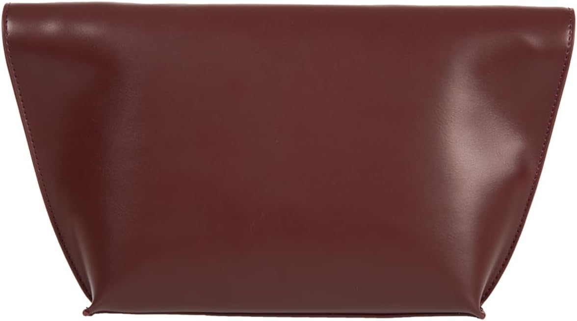 JNB Faux Leather Oversize Foldover Clutch Bag with Zipper Pocket,Burg41