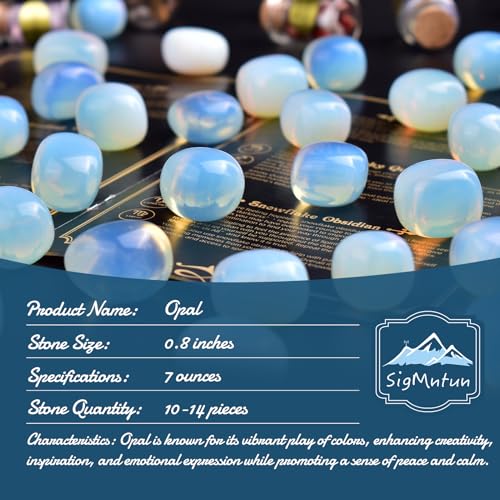 Image of Polished Stone Set Opalite Crystals, 0.8 inch Handpicked Tumbled Gemstones Rocks, Pebbles for Reiki, Chakra, Healing, Home Decor