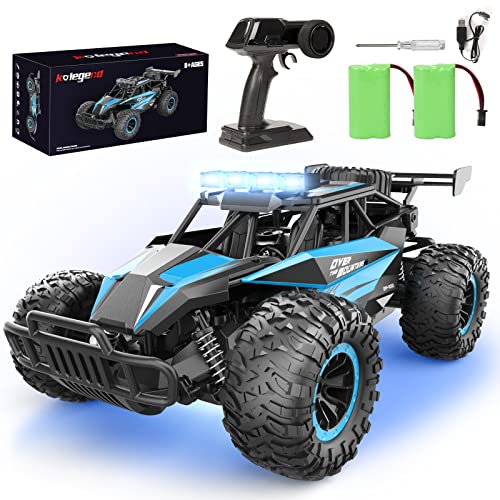 Kolegend Rc Cars 20 Km/H Remote Control Car 50+Min With Chassis Lights 2 Batteries, 13 Inch All Terrains Rc Monster Trucks Off Road Vehicle For Boys Girls Kids #TOP27
