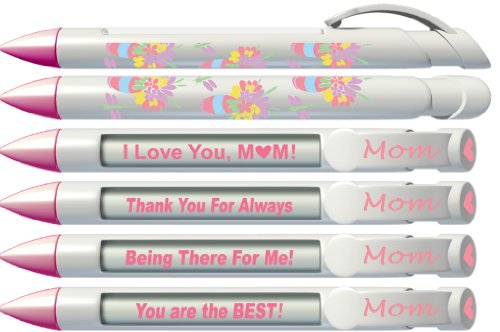 Greeting Pen "#1 Mom" Appreciation Pens with Rotating Messages, 6 Pen Set (36010)