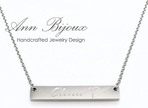 Miniatura 3 de Personalized Nameplate Necklace for Women Coordinate Pendant Engraved Initial Name Special Message Jewelry Keepsake Jewelry Mother Gift Stainless