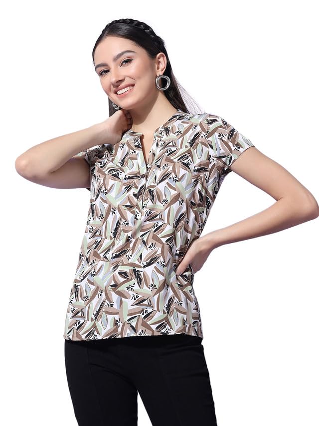 Image of Selvia Women's Printed Regular Fit Top