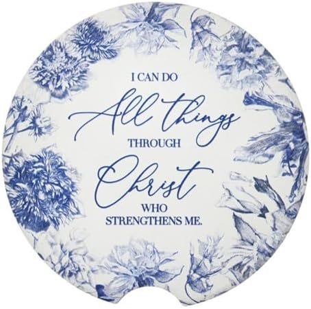 Faithworks Christian Car Coaster for Cup Holders - Absorbent Ceramic Bible Verse Car Accessories, 2.75" Diameter, All Things image 5