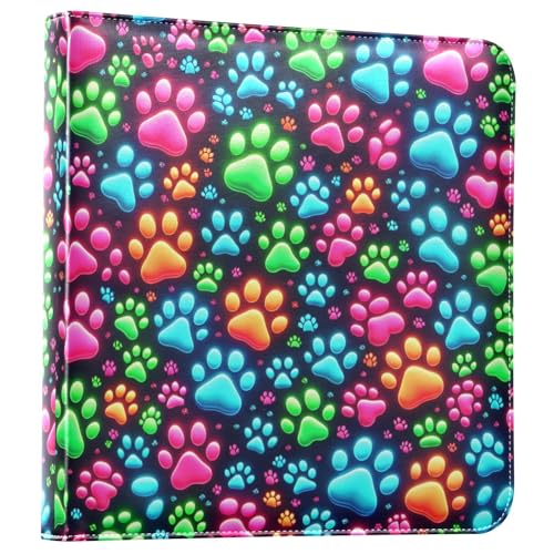 Álbum de fotos autoadhesivo DIY Scrapbook con huellas neon, álbum de 3 anillos, 40 páginas, 8x10 para recuerdos miniatura 1