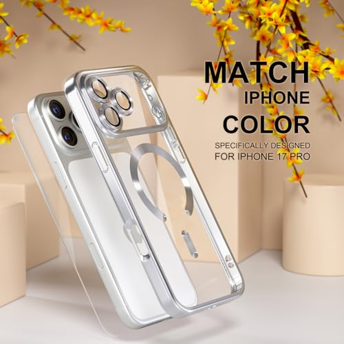 Image of Misea Magnetic for iPhone 17 Pro Case Compatible with MagSafe Silver