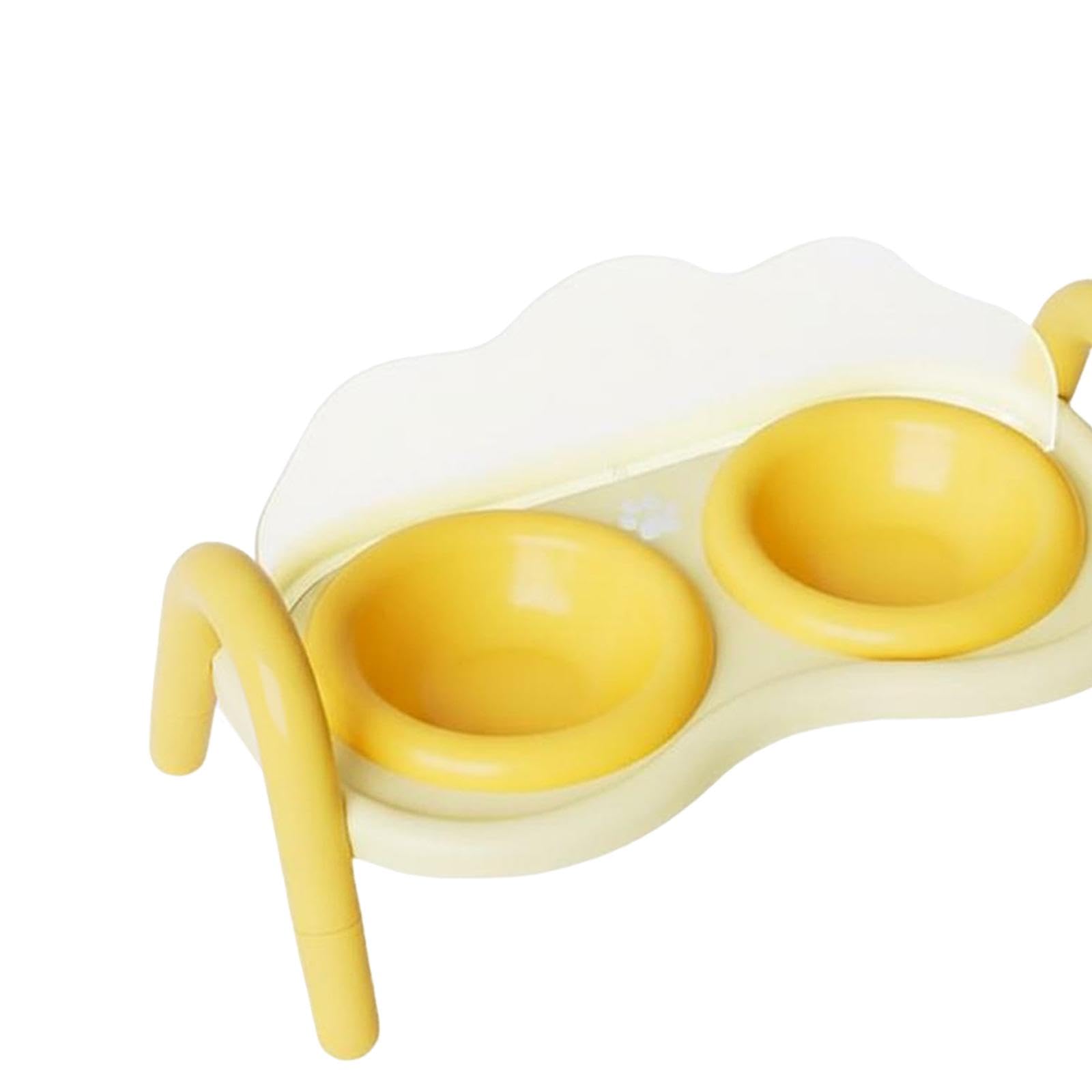 Ciotole Rialzate per Gatti, Ciotola in Ceramica per Animali Domestici 42,4x20,6x17,2 cm, Facile da Pulire, Alimentatore Portatile