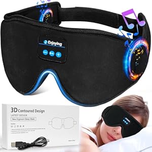 GLOBAL TECH Bluetooth Eye Mask Sleep Headphones – Wireless Music 3D Sleep Mask with Headphones for Men & Women – Ultra Soft Sleeping Headphones Perfect for Side Sleeping, Travel, Relaxation