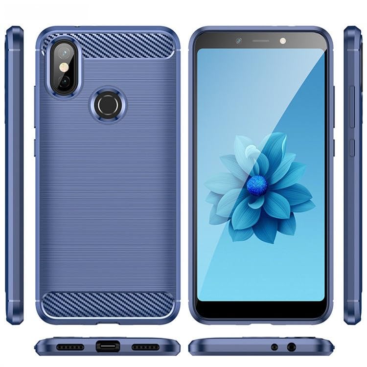Image of Hybrid Carbon Fiber Back Case for Xiaomi Mi A2 / 6X (Blue)