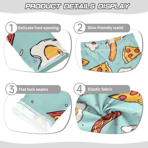 Pizza Hot Dog Egg Girls Leggings Soft Stretch Workout Yoga Dance Pants for Kids Casual Tights3
