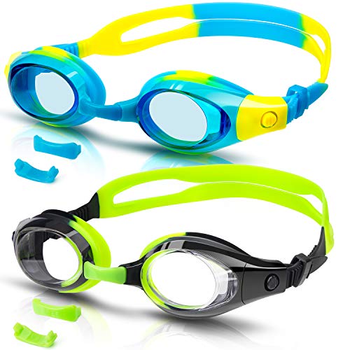 vetoky Kids Swim Goggles, Pack of 2 Anti Fog Swimming Goggles UV Protection