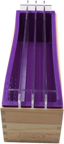 Miniatura 4 de X-Haibei Kit profesional de moldes de jabón de madera con 3+2 separadores acrílicos en espiral, forro de silicona de 10.1 pulgadas para fabricación