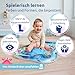 Mallie® Wassermatte Baby 66x50 CM [100% BPA & Schadstoff-Frei] ab 3, 6 und 9 Monate im Ozean Blau Design I Baby Spielzeug, Spielzeug Ab 6 Monate als Wassermatte Baby und Baby Spielzeug 6 Monate