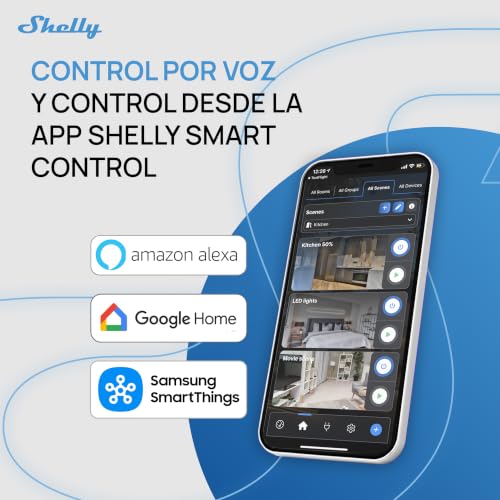 Miniatura 8 de Shelly 1pm Mini Gen4 Módulo Interruptor Inalámbrico Matter, Zigbee Y Wi-Fi, 1 Canal 8 A, Medición De Consumo De Energía, Relé De Luz, Control Por Aplicación Y Por Voz Alexa, Google, Apple Homekit