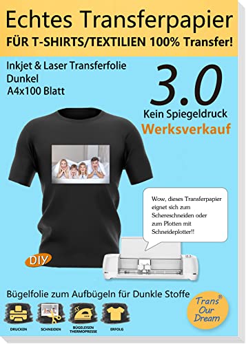 TransOurDream Dunkel 3.0 Transferpapier 100 Blatt