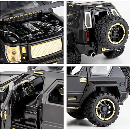 Image of 1:24 Diecast Metal Car Model G Pattong Toy Cars for Kids Pull Back Openable Doors with Light Sound