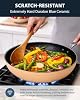 Nuwave 12pc Forged Lightweight Cookware Set, G10 Healthy Duralon Ceramic Ultra Non-Stick Coating, Vented Tempered Glass Lids, Stay-Cool Handles, Induction-Ready & Works on All Cooktops, PFAS Free #5