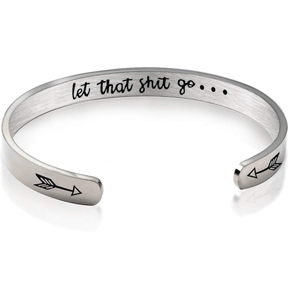 Jude Jewelers 6mm Width Stainless Steel Inspirational Encouragement Graduation School Open Cuff Bangle Bracelet
