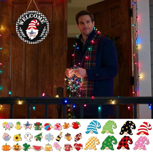 Decoraciones Navideñas De Gnomos para El Hogar con Cartel de Madera 3