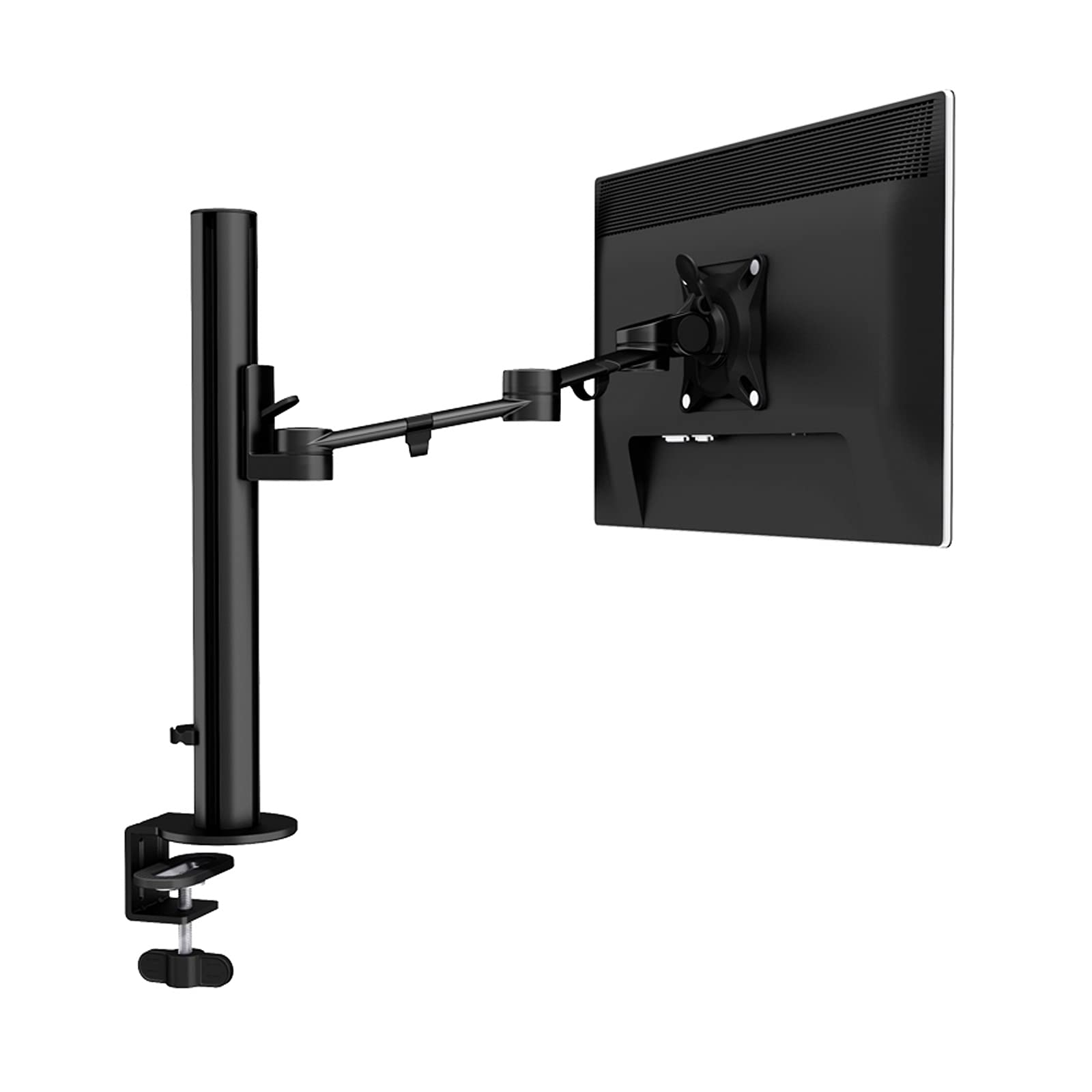 Aioneer Monitor Desk Mount 17"-32" Aluminum Alloy Single Monitor Stand Adjustable Column Monitor Desk Mount Monitor Stand Mount With Clamp Grommet Kit, Holds Up To 17.6 Lbs Compu-C