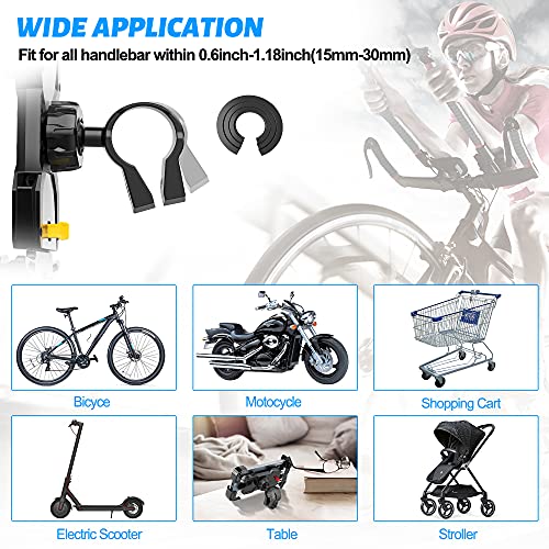Bike Phone Mount, All-Round Adjustble Motorcycle Phone Mount, Bike Phone Holder for Handlebars Fits iPhone 12 Pro Max/11 Pro/XR/XS MAX,Galaxy S20/S10/Note 10 and All 4.7-6.8inches Devices