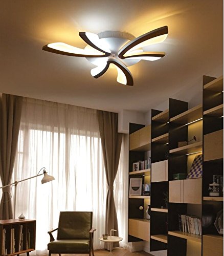 Maso Home, Dimmable 60W Led Acrylic Panel Modern Style Flush Mount Light Ceiling, Light Pendant, Ceiling Lights, White, Integrated With Remote Control (With 3 Light White) #TOP1