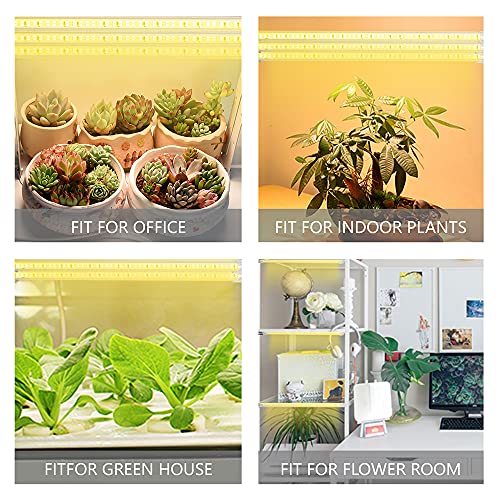 Fleheit Grow Light Strips For Indoor Plants，Full Spectrum Growing Lamp Auto On/Off Timer, 96 Leds /4 Dimmable Levels/3 Switch Modes,T5 Grow Lights For Seedlings Hydroponics. #TOP6