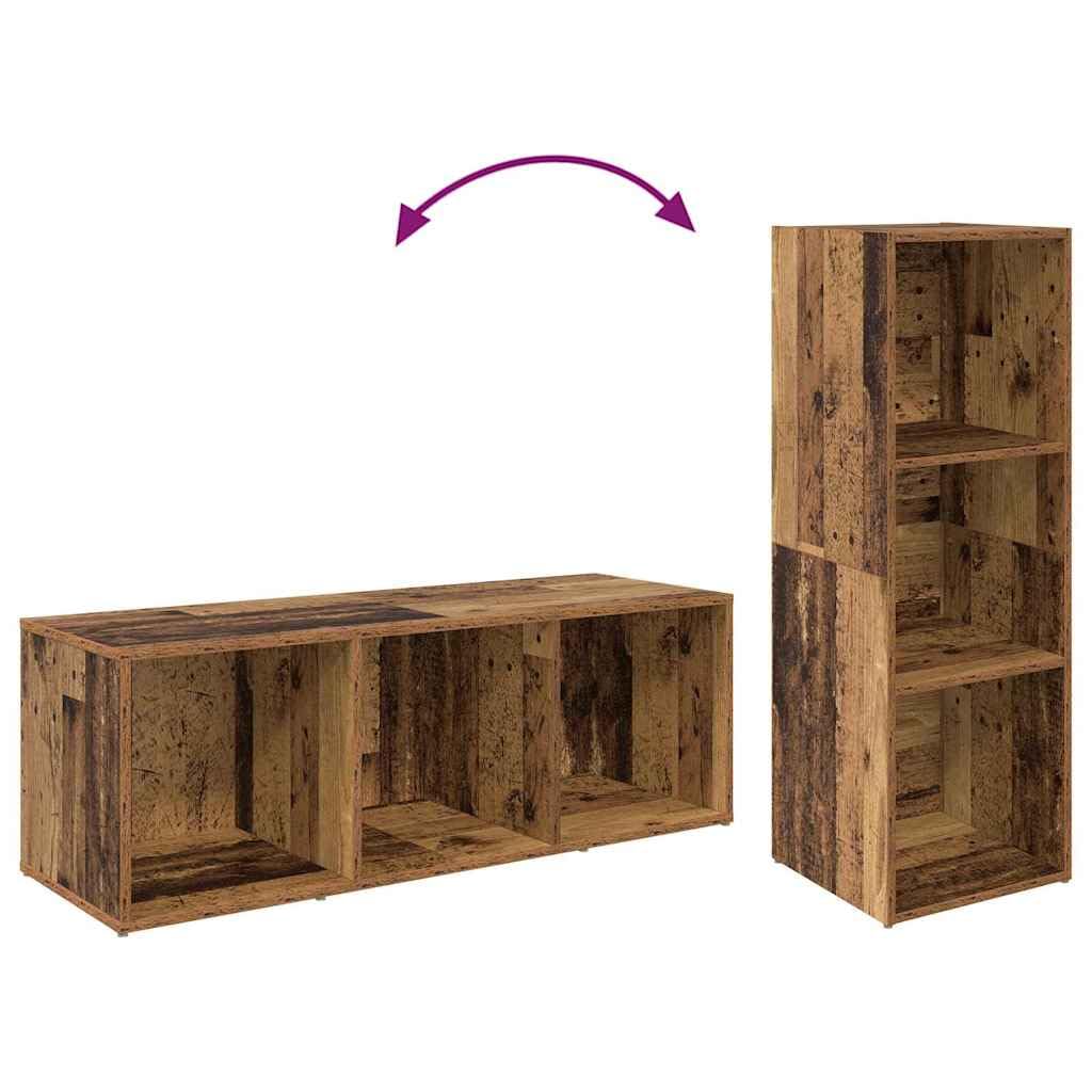 Set 2 Mobili TV da Parete Legno Ingegnerizzato e Massello | Mobile sospeso salvaspazio per il soggiorno, con ante a cerniera e vani interni per riordinare i vostri accessori.