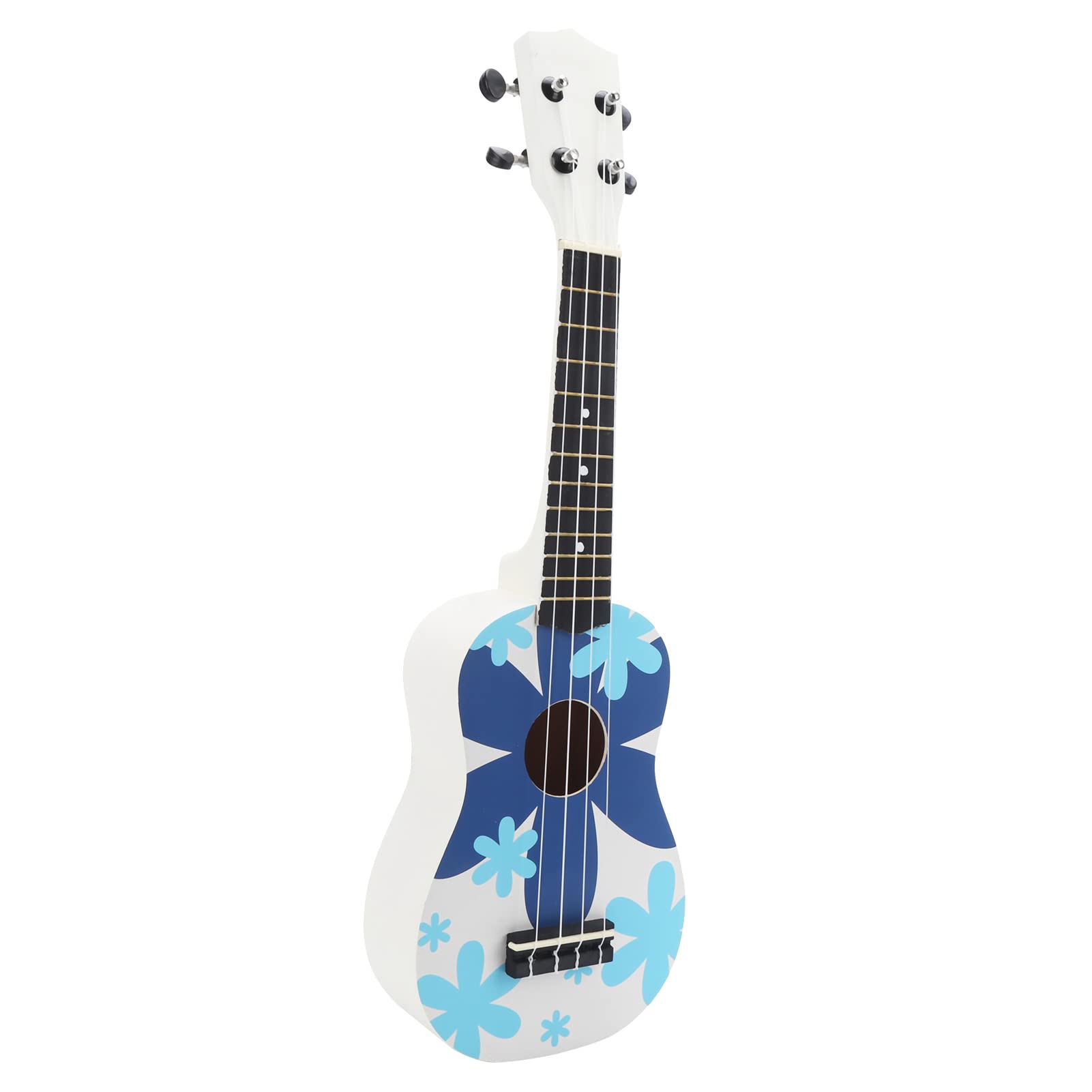 Qqmora Ukulele 21 Pollici Chitarra Hawaiana a 4 Corde per Principianti e Bambini con Custodia Protettiva, Corde in Nylon Morbido, Motivi Blu e Verdi (Blu)