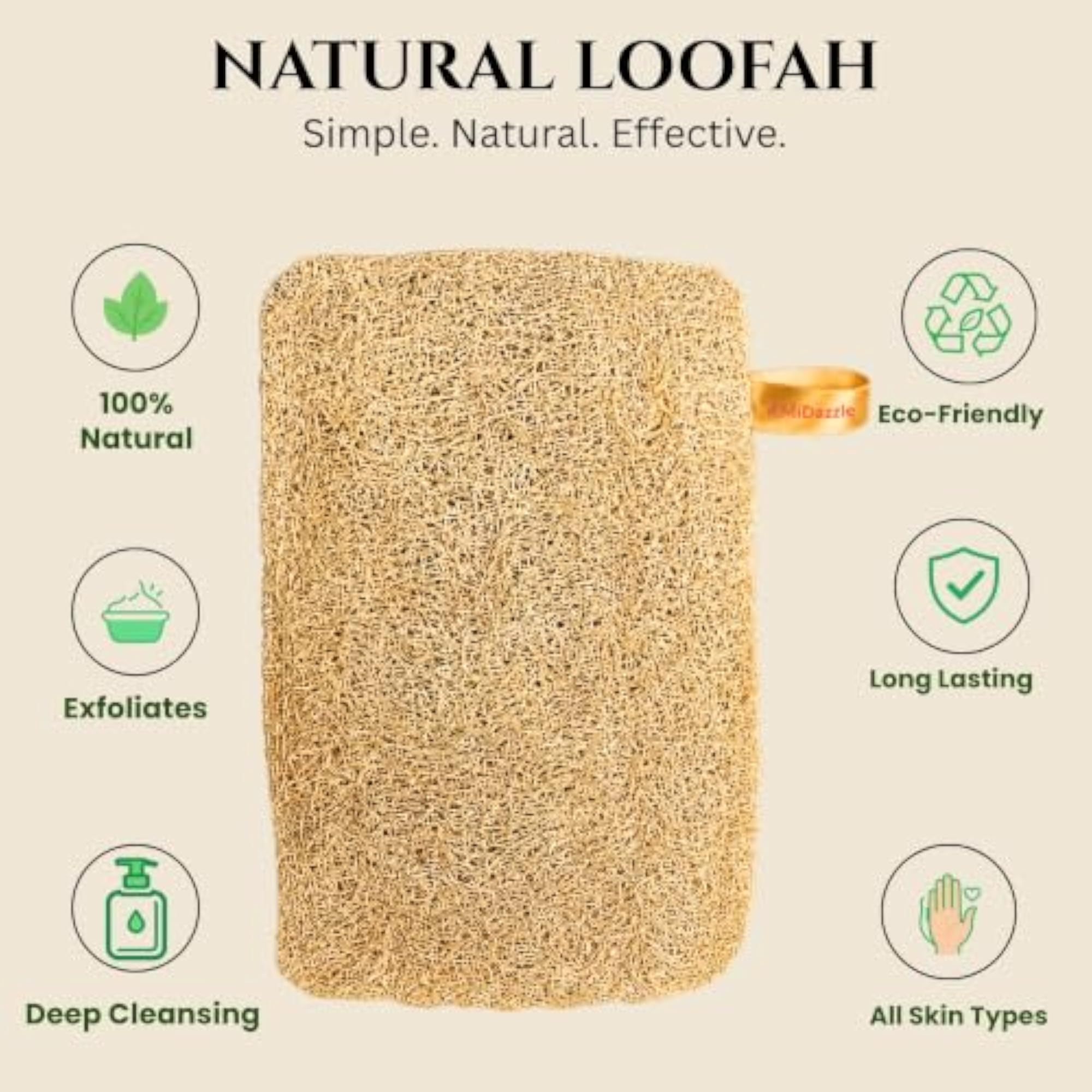 Natural Sun Dried Bath Loofah Pack of 2