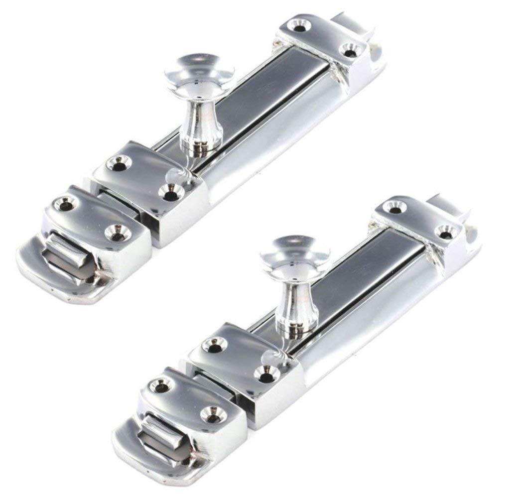 Golden Grace Security Slide Door Bolt in Polished Chrome Finish - Pack of 2-100mm 4"