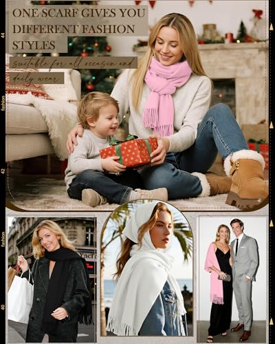 3 Pack Pashmina Shawl Wraps for Women Soft Cashmere Scarves Bridesmaid Evening Dresses Fall Wedding Party 5