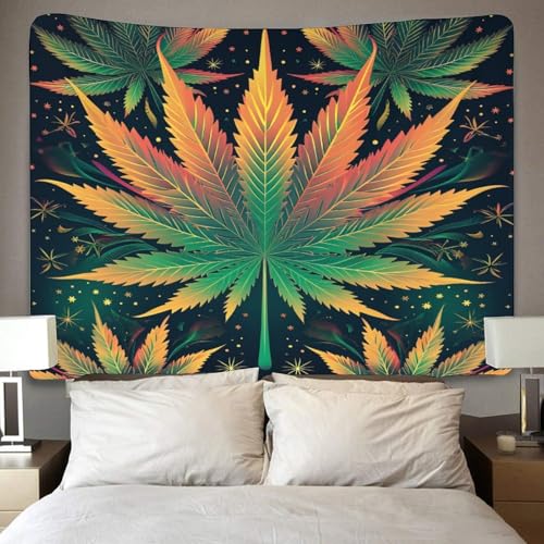 Tapisserie murale effet 3D feuilles de palme pour masquer un mur blanc de dortoir