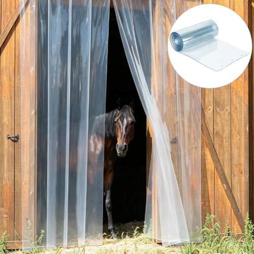 AHANDMAKER 73.75ft Clear PVC Plastic Door Curtain Strip 7 Inch Wide Rectangle Transparent Doorway Curtain for Walk in Cooler Commercial Entry DIY Dog Cat House Entry - 4