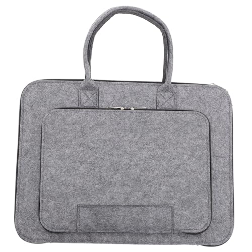 Bolsa de fieltro para ordenador portátil estuche de viaje gris de gran capacidad