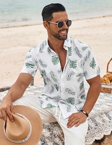 COOFANDY Men's Hawaiian Shirt Short Sleeve Casual Button Down Tropical Summer Beach Aloha Shirts2