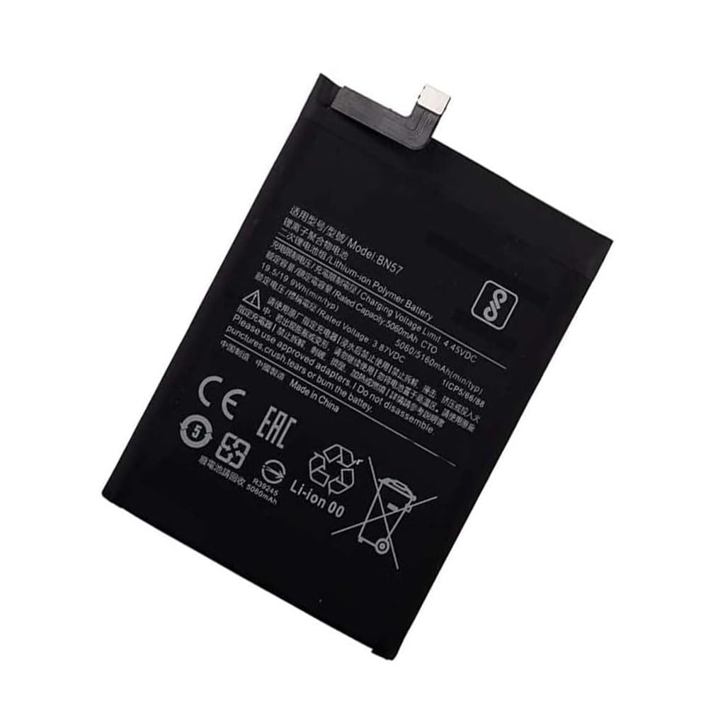 Replacement BN57 Battery for Pocophone X3 Poco X3 Pro M2007J20CG BN57 3.87V, 5160mAh