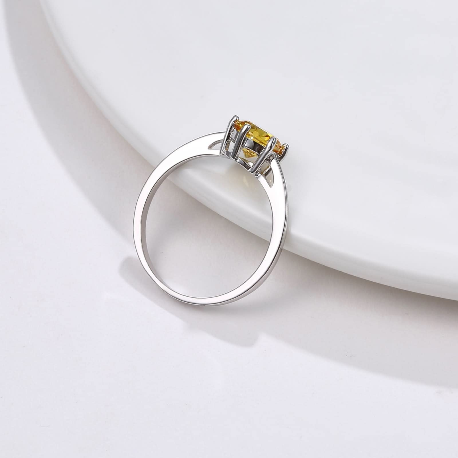 WXKAGF Versprechensringe für die Beste Freundin, zierliche 925er-Ringe für Frauen, Solitär, sechs Zinken, mit Zirkonia