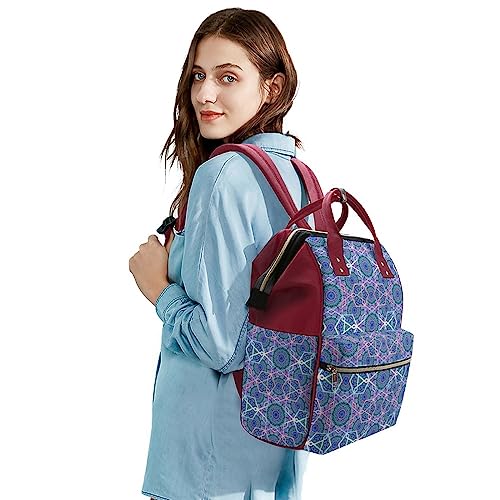 Traditional-Arabic-Geometric-Pattern-Diaper-Bag-Portable-Backpack-Mommy-Bag-Travel-Shoulder-Daypack-for-Outdoor-Working-Beach