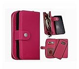 Galaxy S8 Plus Wallet Case, Detachable S8 Plus Case PU Leather Zipper Wallet Purse with Card Holder Coin Cash Storage Removable Slim Back Cover Shell for Samsung Galaxy S8 Plus (Rose)