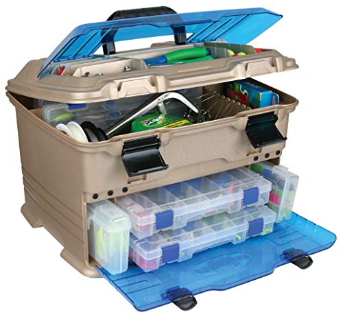 Flambeau Outdoors T5P Pro Multiloader Tackle Box, Fishing Organizer with Tuff Tainer Boxes, Zerust Anti-Corrosion Technology - Clear Blue/Gold - Image 5