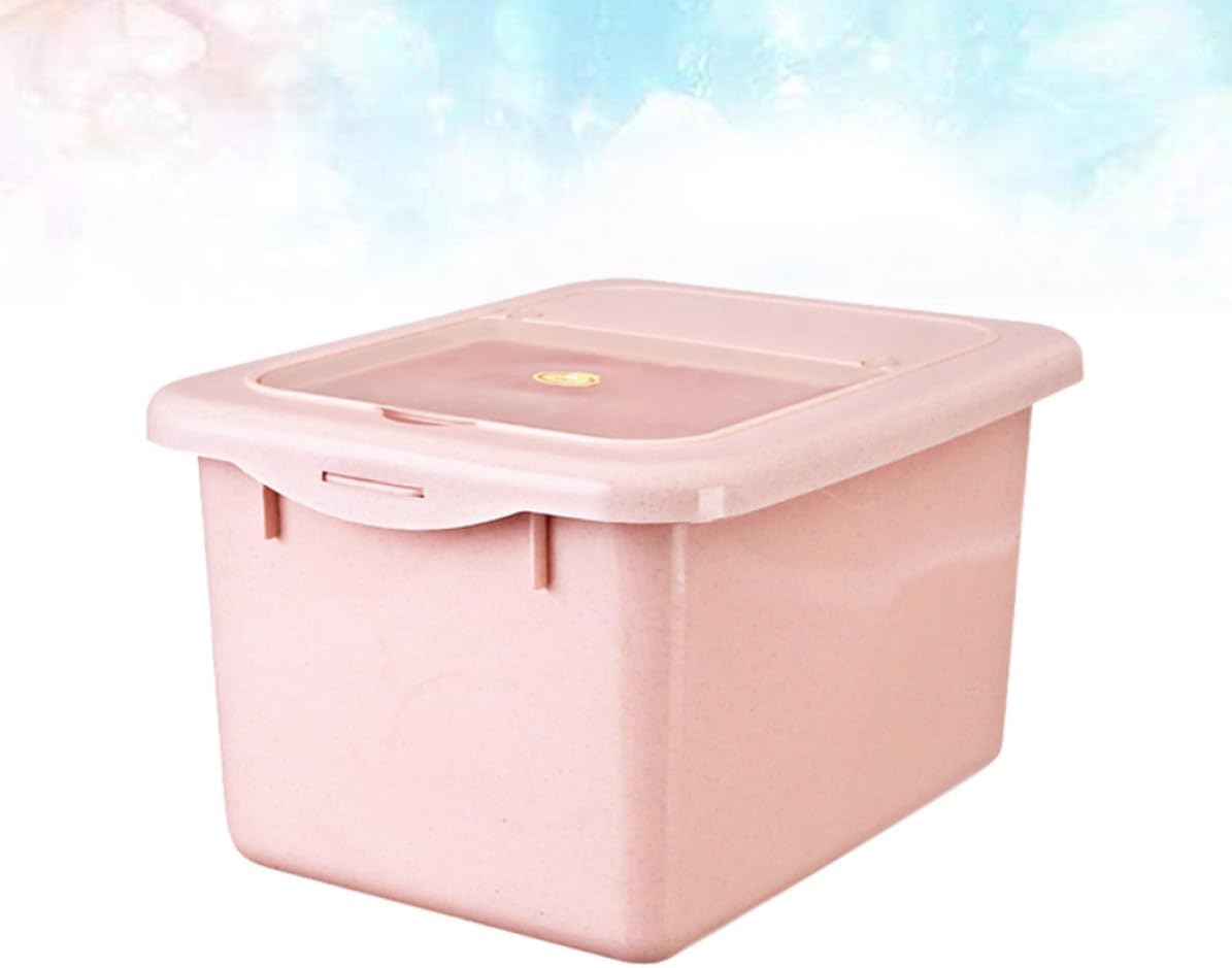 WOONEKY Rice Storage Bin Kitchen Container Airtight Pink PP Moisture Proof