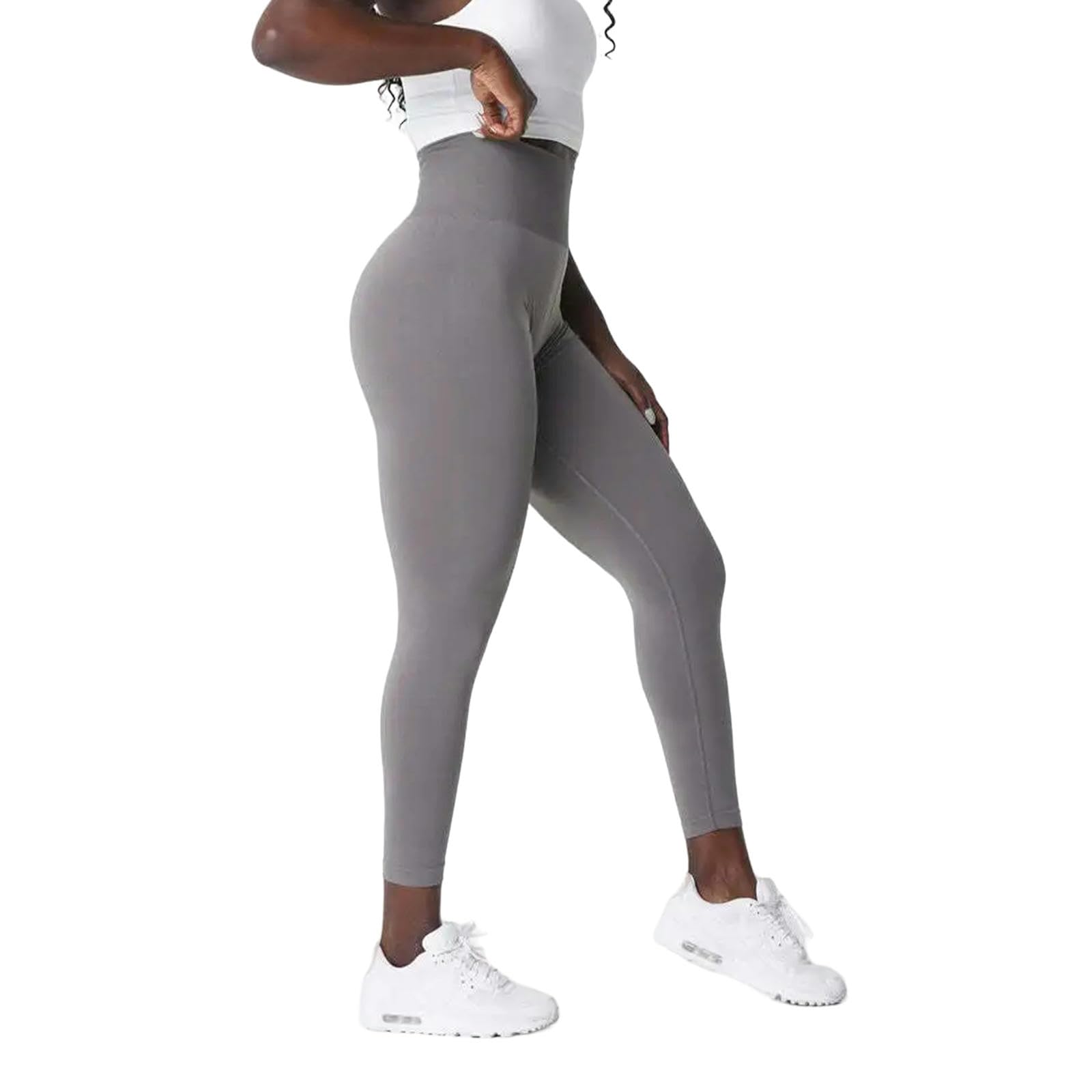 Legginsy dla kobiet UK fitness sportowe legginsy damskie bezszwowe siłownia bieganie joga odzież sportowa spodnie push up z wysokim stanem - zielone -m