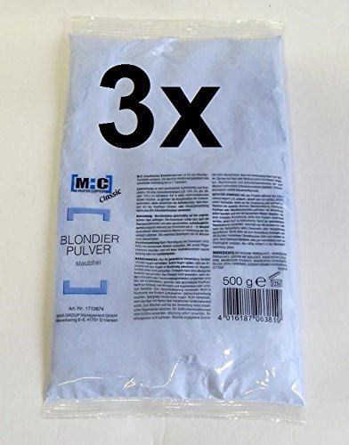 3er Set: M:C Refill - staubfreies Blondierpulver 500 Gramm by Comair