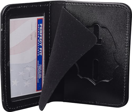 Perfect Fit Shield Wallets US DEA Special Agent Federal Police Badge and ID Case Hidden Badge Wallet (Cutout PF-219) Black Leather2