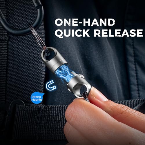 Image of FEGVE Magnetic Quick Release Keychain - One-Hand Detachable Magnet Connector with Secure Lock for Valet & EDC Use