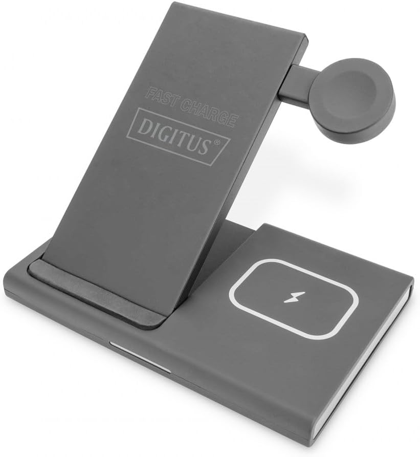 DIGITUS 3 in 1 Wi-fi Charging Station for Apple iWatch, Airpods, iPhone