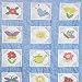 Themed Stamped White Quilt Blocks 9"X9" 12/Pkg-Octagon Garden